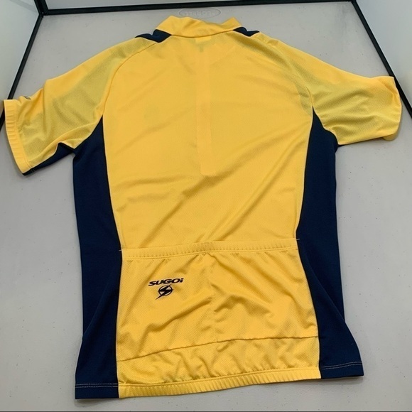 SUGOI Shirt Adult Size Medium Yellow 1/2 Zip Cycling Back Pockets Women - Picture 2 of 7